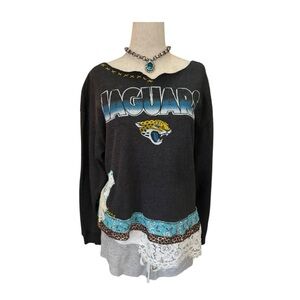 Jacksonville Jaguars Vintage Reworked and Refashioned Sweatshirt Size Large